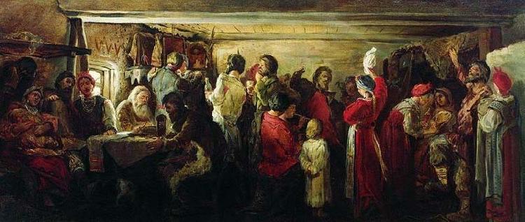 Andrei Ryabushkin Peasant Wedding in the Tambov guberniya oil painting image